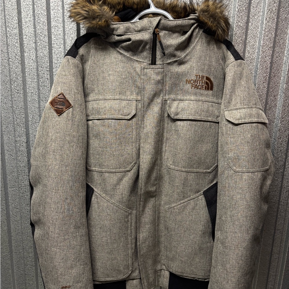 The North Face‎ Men's Tan Jacket with Fur Hood